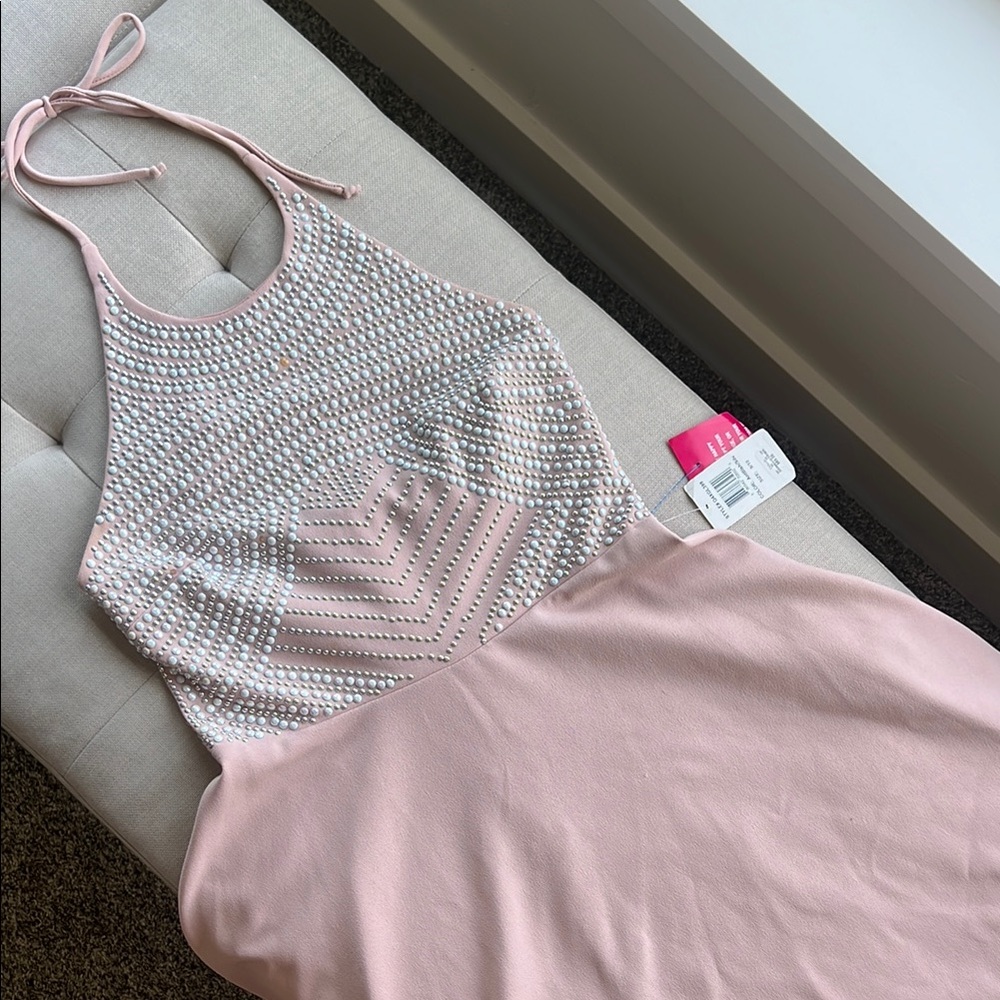 B Darlin Pink and Silver Mini Dress